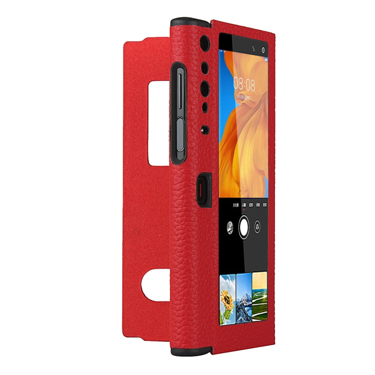 For Huawei Mate Xs Lychee Texture Smart View Window Horizontal Flip Leather Case with Holder & Sleep / Wake-up Function