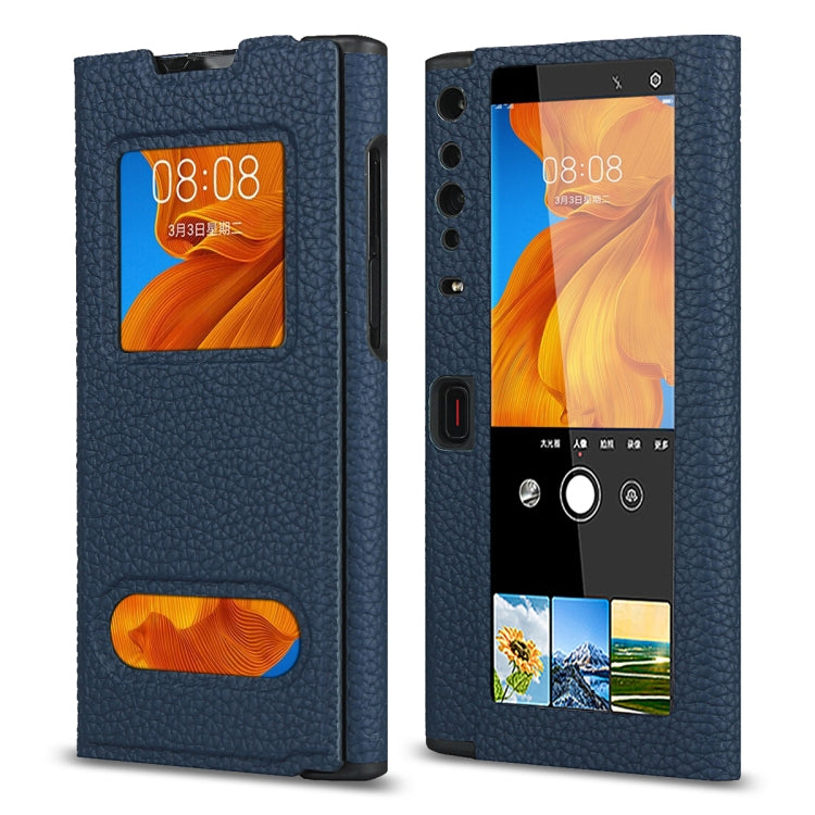 For Huawei Mate Xs Lychee Texture Smart View Window Horizontal Flip Leather Case with Holder & Sleep / Wake-up Function