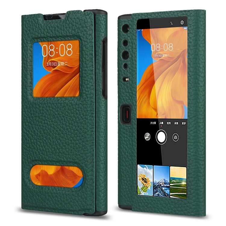 For Huawei Mate Xs Lychee Texture Smart View Window Horizontal Flip Leather Case with Holder & Sleep / Wake-up Function