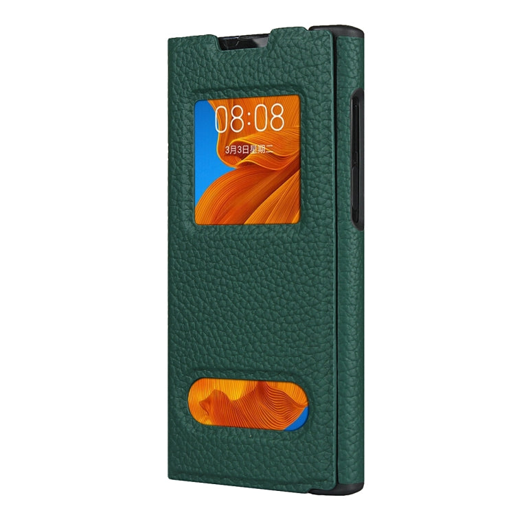 For Huawei Mate Xs Lychee Texture Smart View Window Horizontal Flip Leather Case with Holder & Sleep / Wake-up Function