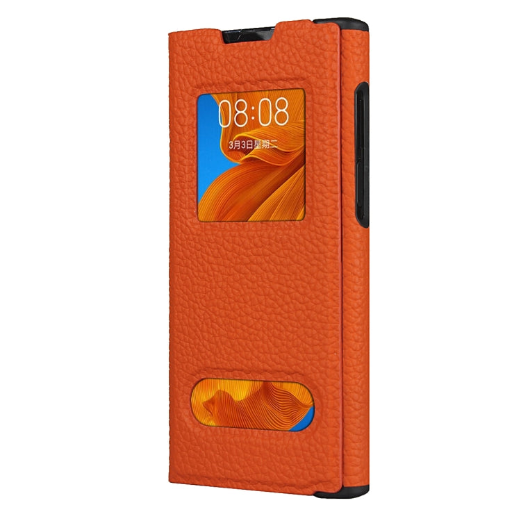 For Huawei Mate Xs Lychee Texture Smart View Window Horizontal Flip Leather Case with Holder & Sleep / Wake-up Function