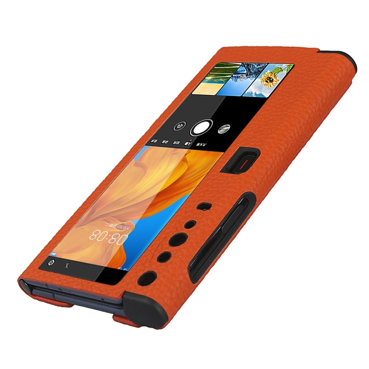 For Huawei Mate Xs Lychee Texture Smart View Window Horizontal Flip Leather Case with Holder & Sleep / Wake-up Function