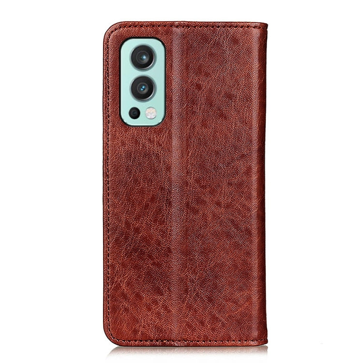 For OnePlus Nord 2 5G Magnetic Crazy Horse Texture Horizontal Flip Leather Case with Holder & Card Slots & Wallet