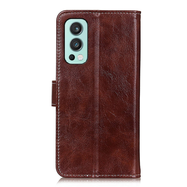 For OnePlus Nord 2 5G Retro Crazy Horse Texture Horizontal Flip Leather Case with Holder & Card Slots & Photo Frame & Wallet