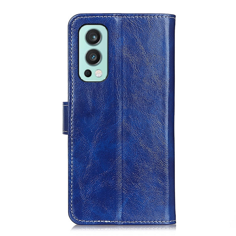 For OnePlus Nord 2 5G Retro Crazy Horse Texture Horizontal Flip Leather Case with Holder & Card Slots & Photo Frame & Wallet