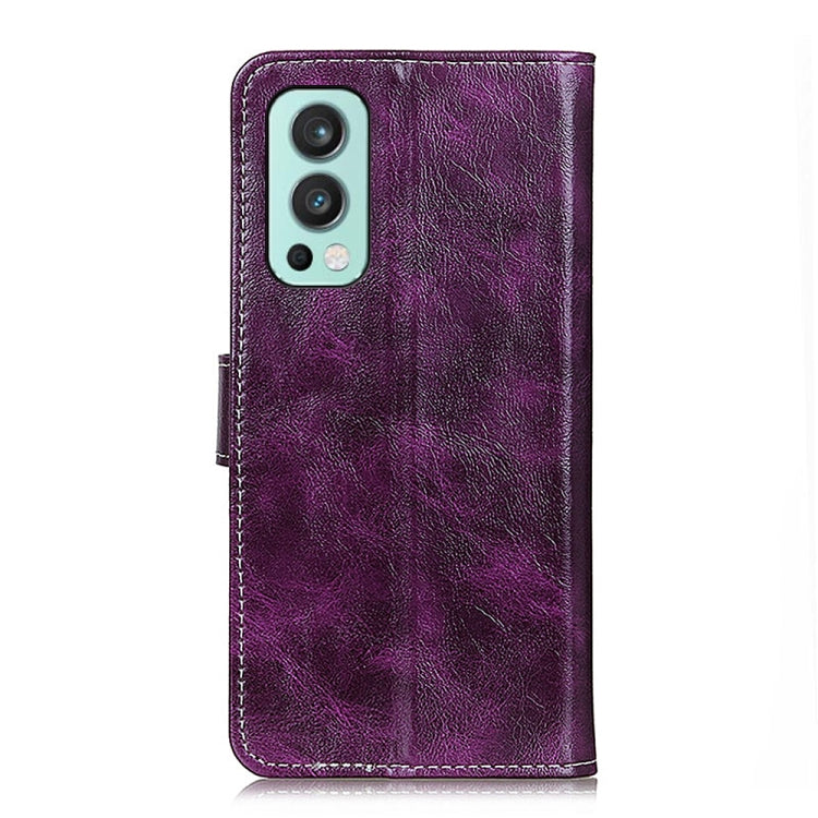 For OnePlus Nord 2 5G Retro Crazy Horse Texture Horizontal Flip Leather Case with Holder & Card Slots & Photo Frame & Wallet