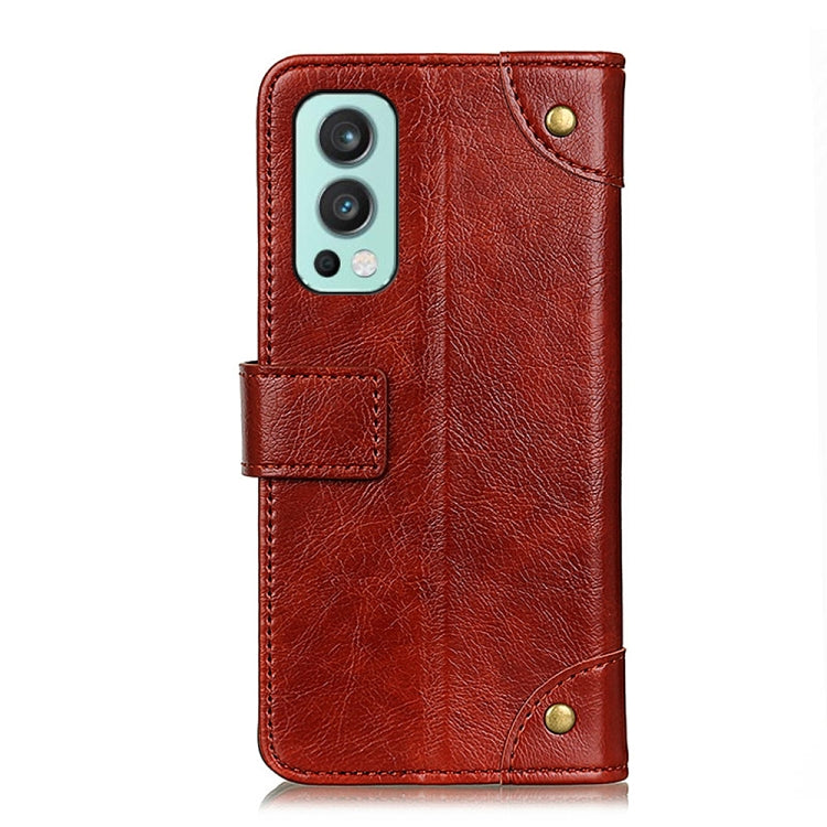 For OnePlus Nord 2 5G Copper Buckle Nappa Texture Horizontal Flip Leather Case with Holder & Card Slots & Wallet