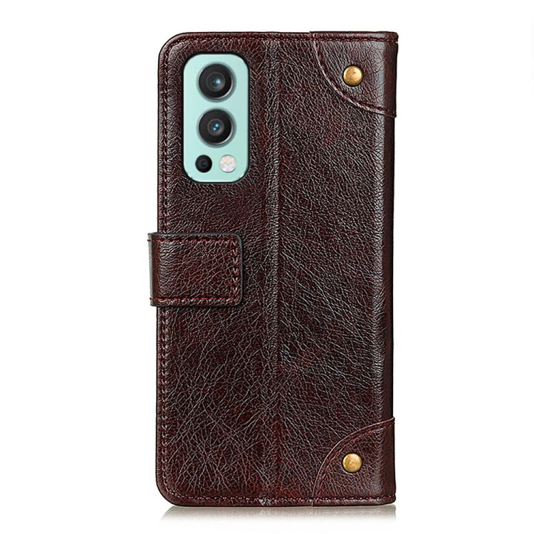 For OnePlus Nord 2 5G Copper Buckle Nappa Texture Horizontal Flip Leather Case with Holder & Card Slots & Wallet