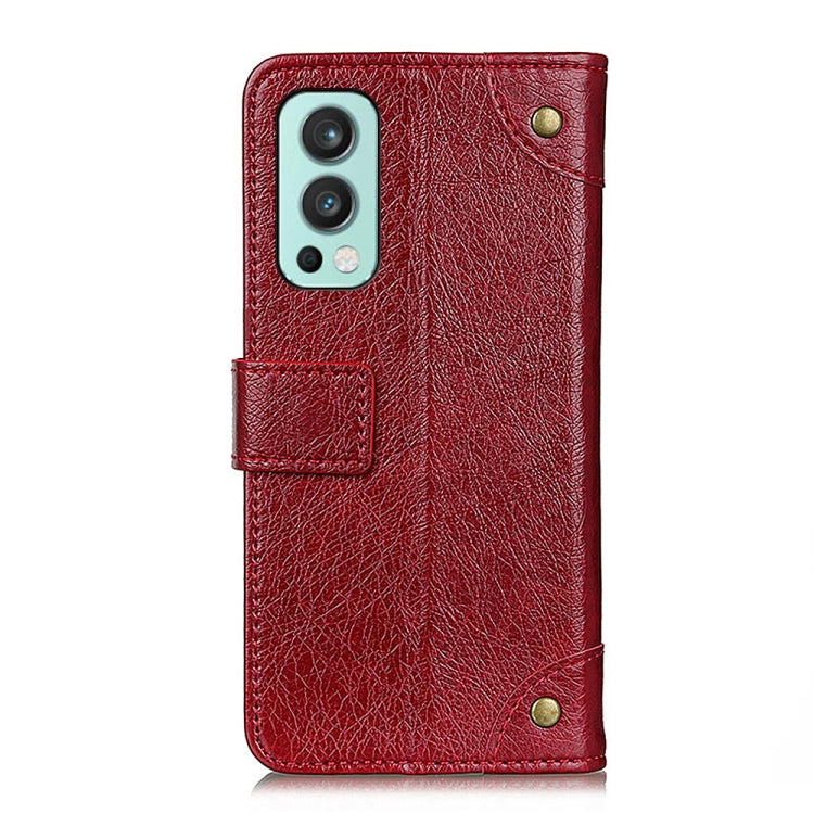 For OnePlus Nord 2 5G Copper Buckle Nappa Texture Horizontal Flip Leather Case with Holder & Card Slots & Wallet