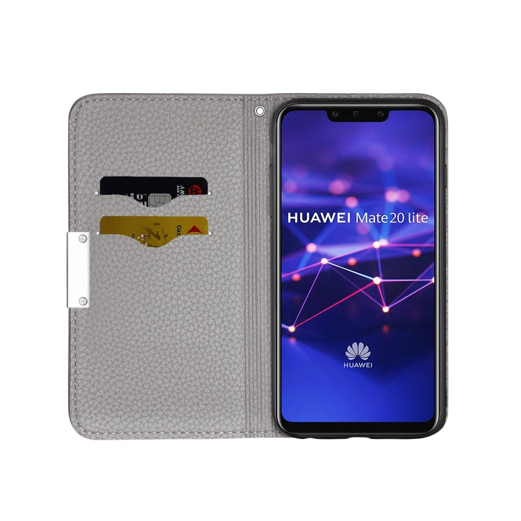 For Huawei Mate 20 Lite Litchi Texture Horizontal Flip Leather Case with Holder & Card Slots
