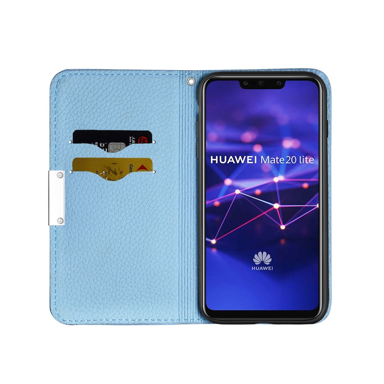 For Huawei Mate 20 Lite Litchi Texture Horizontal Flip Leather Case with Holder & Card Slots