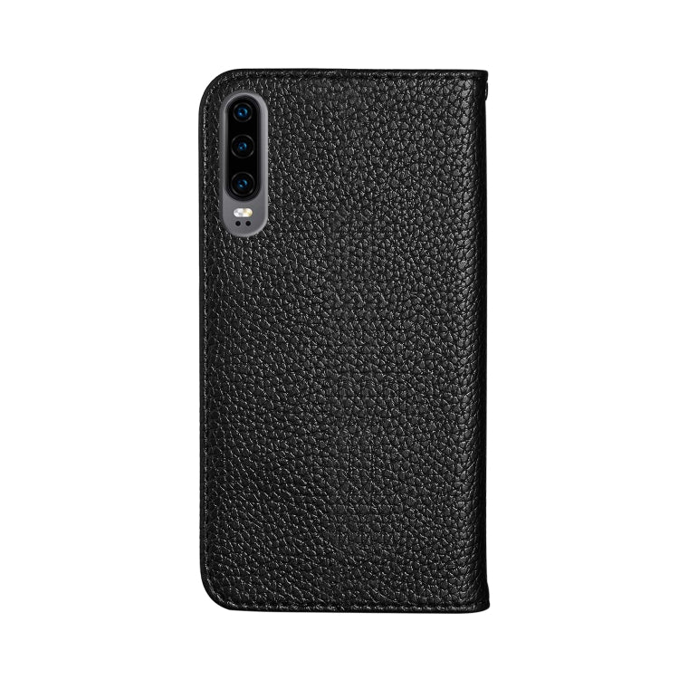 For Huawei P30 Litchi Texture Horizontal Flip Leather Case with Holder & Card Slots
