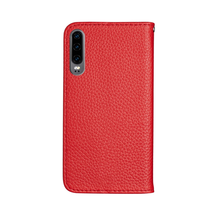For Huawei P30 Litchi Texture Horizontal Flip Leather Case with Holder & Card Slots