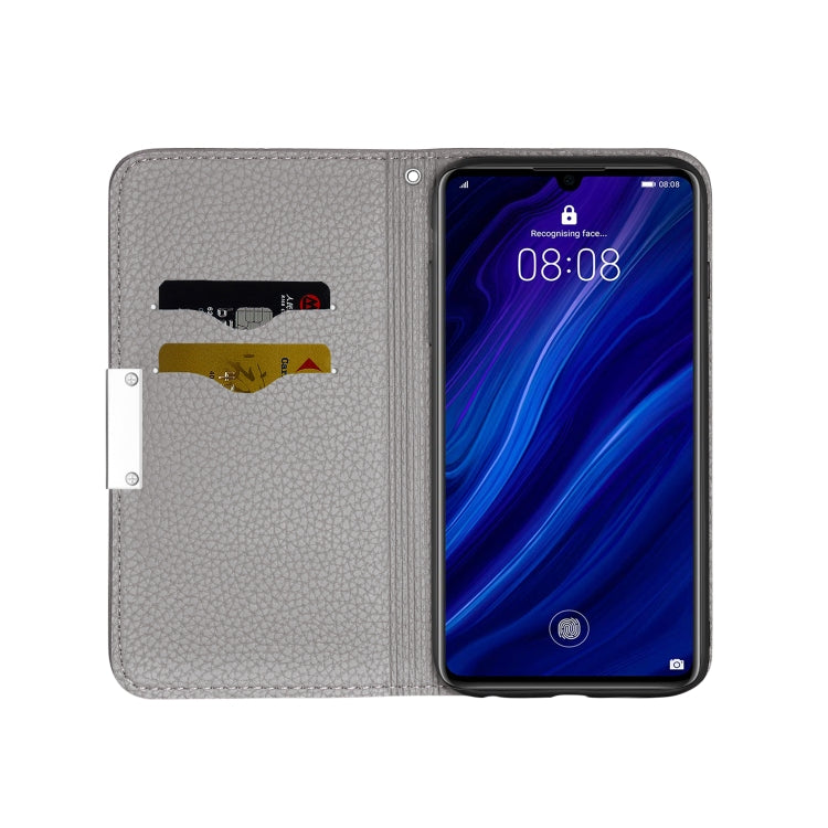 For Huawei P30 Lite Litchi Texture Horizontal Flip Leather Case with Holder & Card Slots