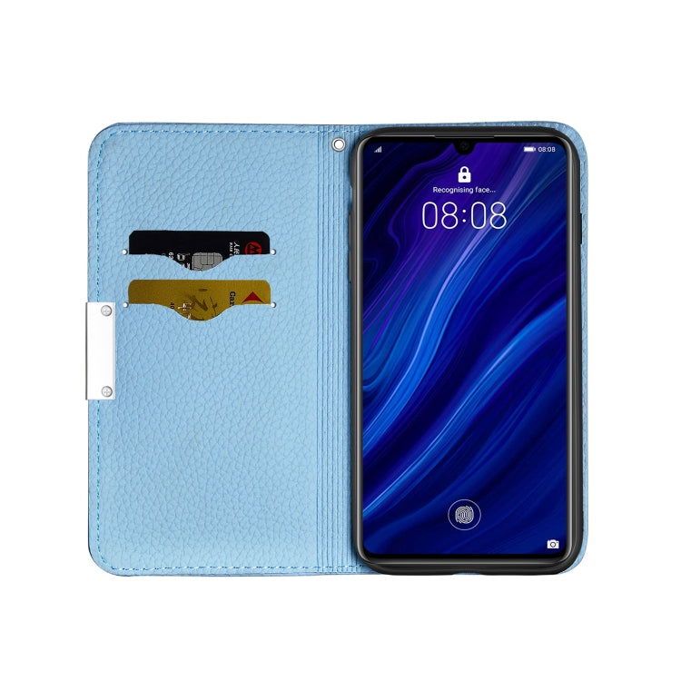 For Huawei P30 Lite Litchi Texture Horizontal Flip Leather Case with Holder & Card Slots
