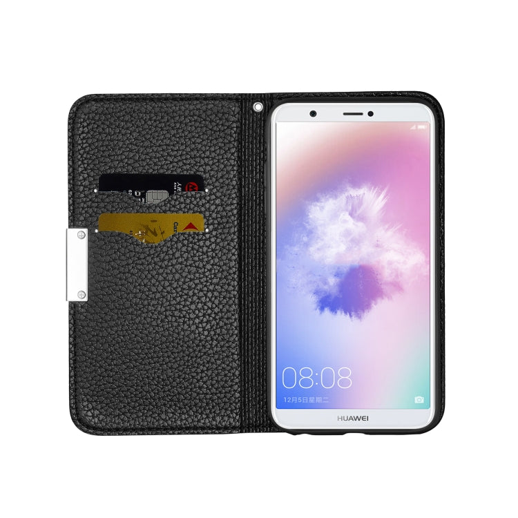 For Huawei Enjoy 7S Litchi Texture Horizontal Flip Leather Case with Holder & Card Slots