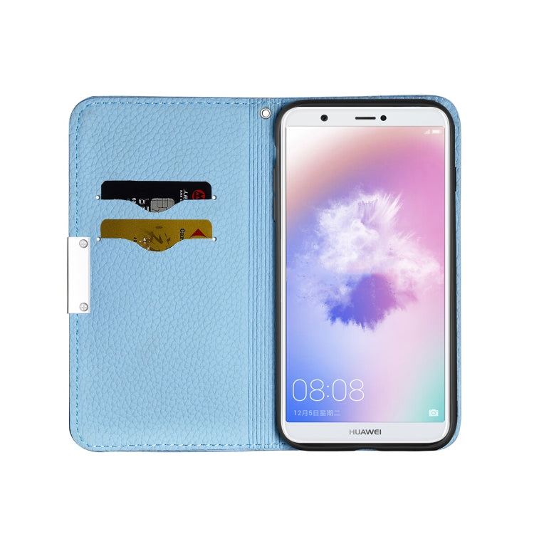 For Huawei Enjoy 7S Litchi Texture Horizontal Flip Leather Case with Holder & Card Slots