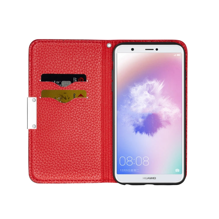 For Huawei Enjoy 7S Litchi Texture Horizontal Flip Leather Case with Holder & Card Slots