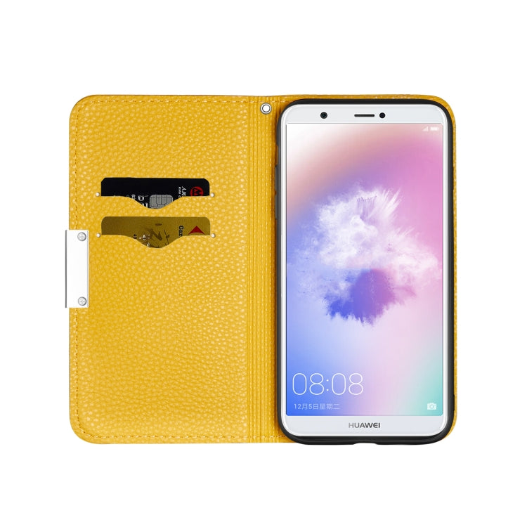 For Huawei Enjoy 7S Litchi Texture Horizontal Flip Leather Case with Holder & Card Slots