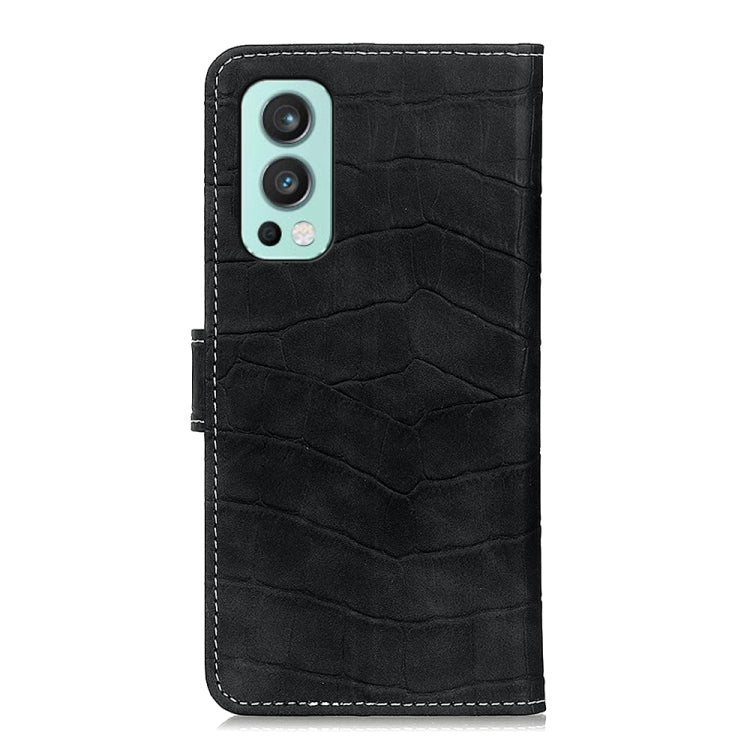 For OnePlus Nord 2 5G Magnetic Crocodile Texture Horizontal Flip Leather Case with Holder & Card Slots & Wallet