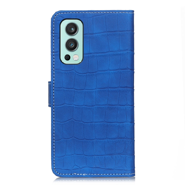 For OnePlus Nord 2 5G Magnetic Crocodile Texture Horizontal Flip Leather Case with Holder & Card Slots & Wallet