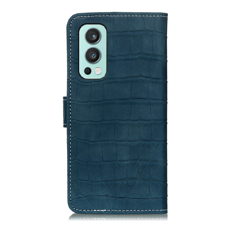 For OnePlus Nord 2 5G Magnetic Crocodile Texture Horizontal Flip Leather Case with Holder & Card Slots & Wallet
