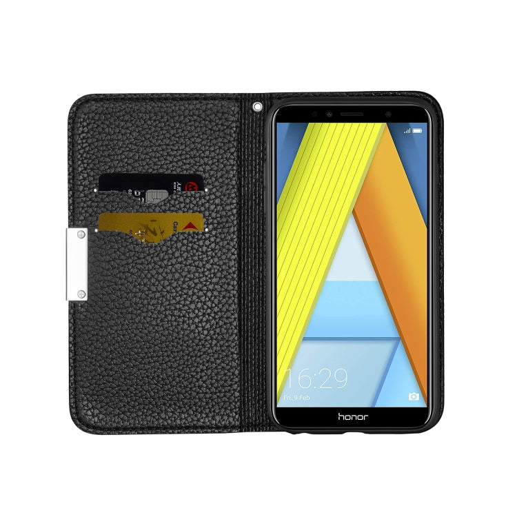 For Huawei Honor 7A Litchi Texture Horizontal Flip Leather Case with Holder & Card Slots