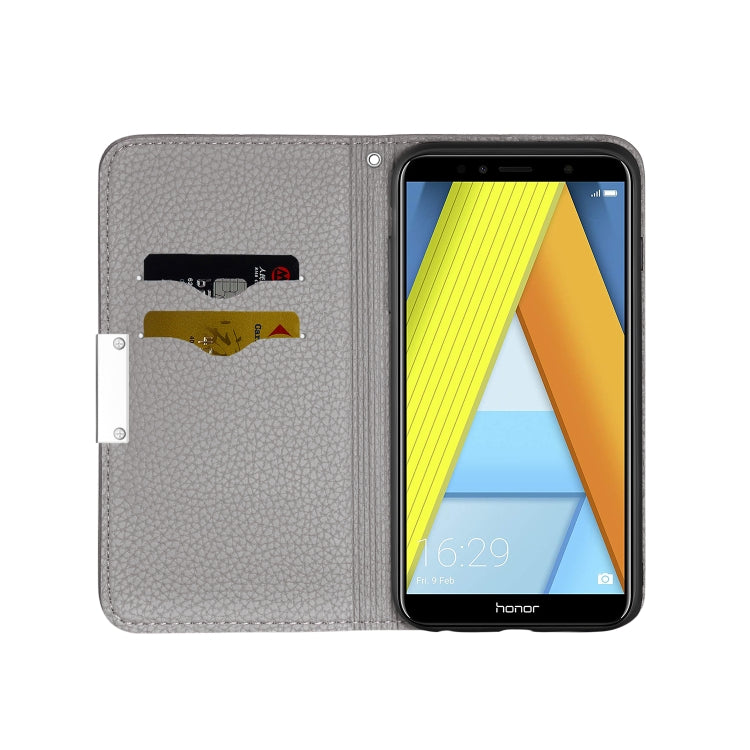 For Huawei Honor 7A Litchi Texture Horizontal Flip Leather Case with Holder & Card Slots