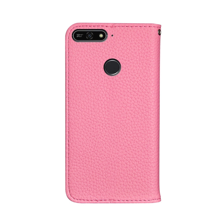 For Huawei Honor 7A Litchi Texture Horizontal Flip Leather Case with Holder & Card Slots