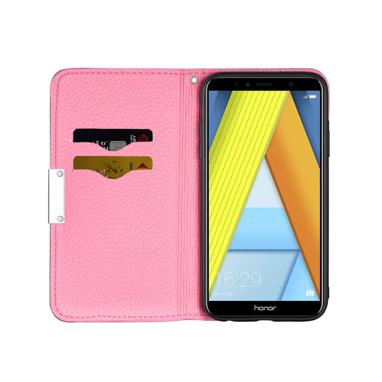 For Huawei Honor 7A Litchi Texture Horizontal Flip Leather Case with Holder & Card Slots