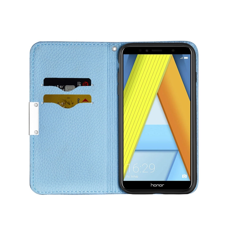 For Huawei Honor 7A Litchi Texture Horizontal Flip Leather Case with Holder & Card Slots