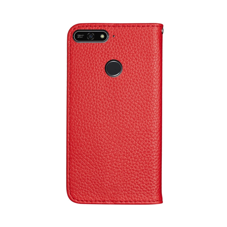 For Huawei Honor 7A Litchi Texture Horizontal Flip Leather Case with Holder & Card Slots