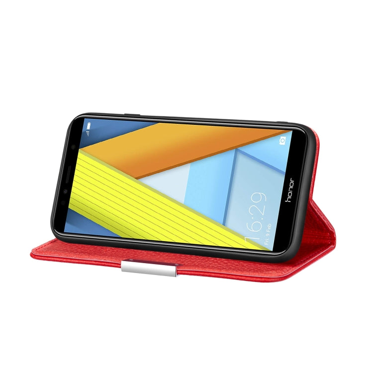 For Huawei Honor 7A Litchi Texture Horizontal Flip Leather Case with Holder & Card Slots