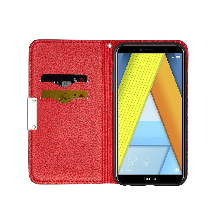 For Huawei Honor 7A Litchi Texture Horizontal Flip Leather Case with Holder & Card Slots
