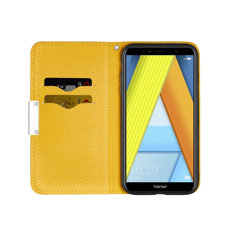 For Huawei Honor 7A Litchi Texture Horizontal Flip Leather Case with Holder & Card Slots