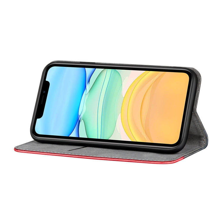 For iPhone 13 Business Solid Color Stitching Horizontal Flip Leather Case with Holder & Card Slots