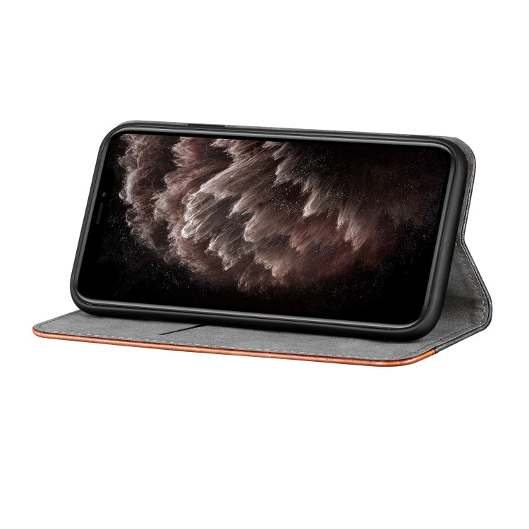 For iPhone 13 Pro Business Solid Color Stitching Horizontal Flip Leather Case with Holder & Card Slots