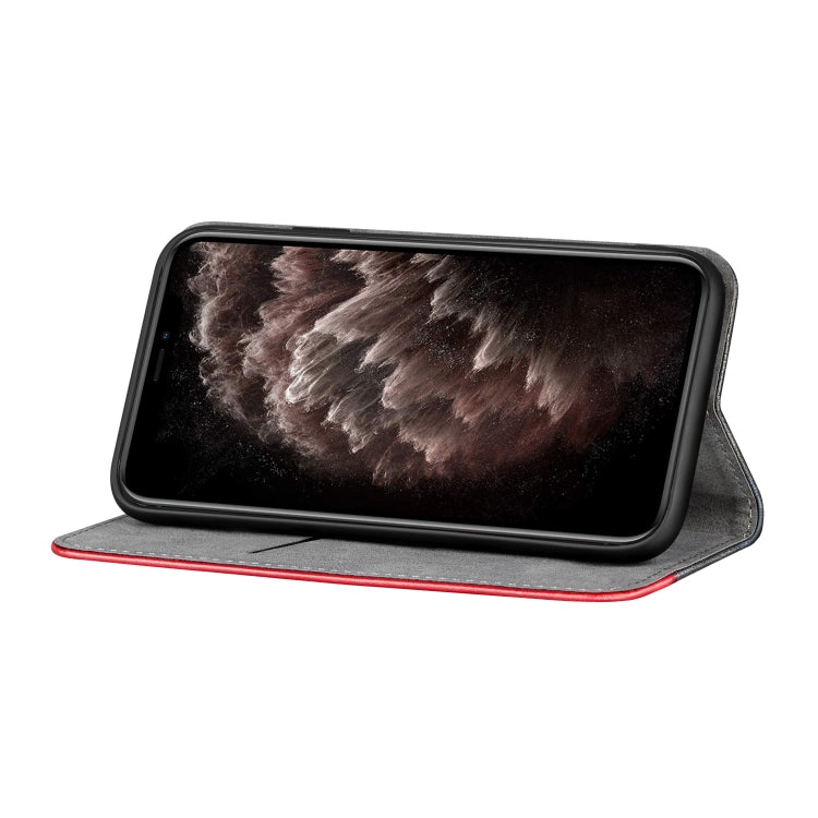 For iPhone 13 Pro Business Solid Color Stitching Horizontal Flip Leather Case with Holder & Card Slots