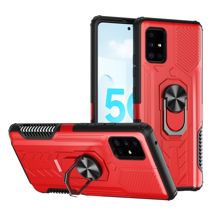 For Samsung Galaxy A51 5G 10 PCS Shield Armor PC+TPU Protective Case with 360 Degree Rotation Ring Holder