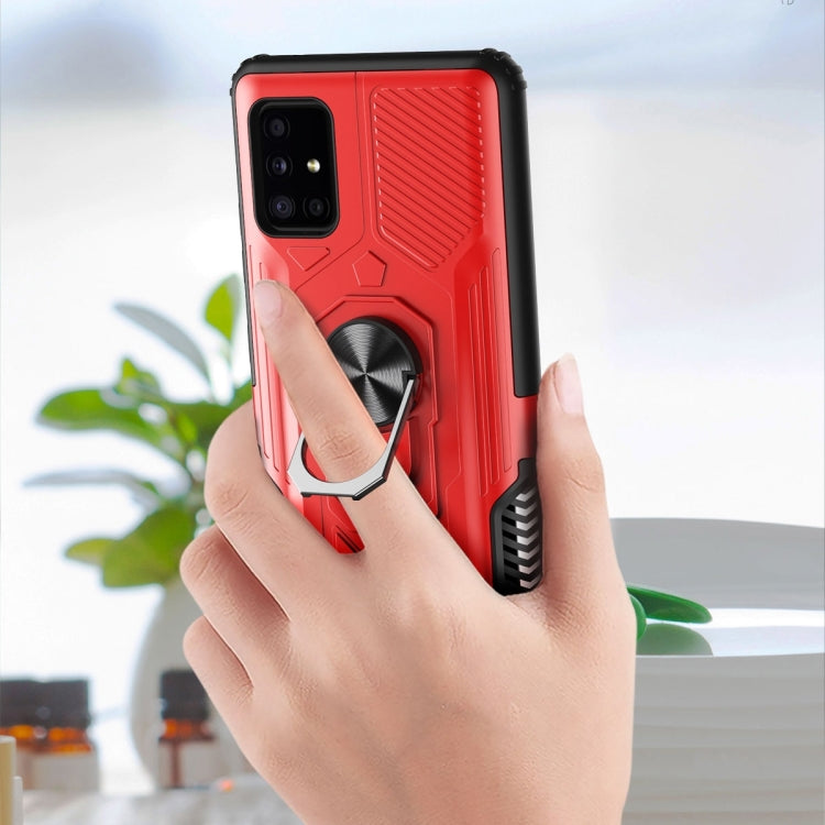 For Samsung Galaxy A51 5G 10 PCS Shield Armor PC+TPU Protective Case with 360 Degree Rotation Ring Holder