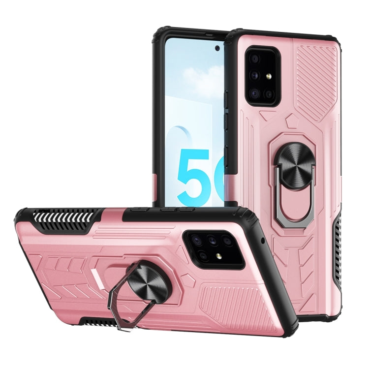 For Samsung Galaxy A51 5G 10 PCS Shield Armor PC+TPU Protective Case with 360 Degree Rotation Ring Holder