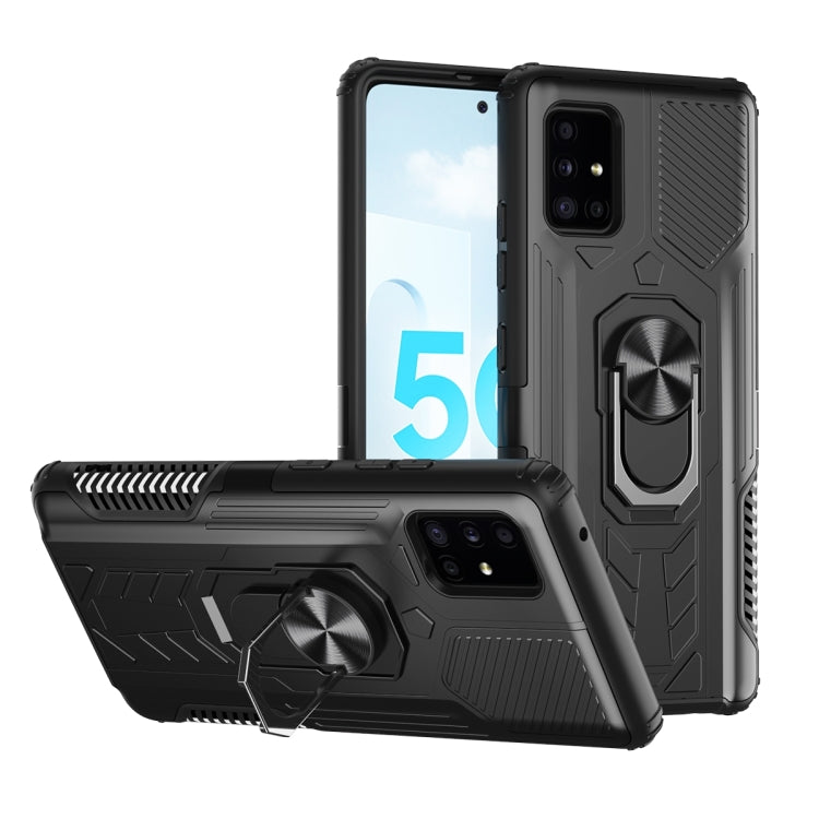 For Samsung Galaxy A51 5G 10 PCS Shield Armor PC+TPU Protective Case with 360 Degree Rotation Ring Holder