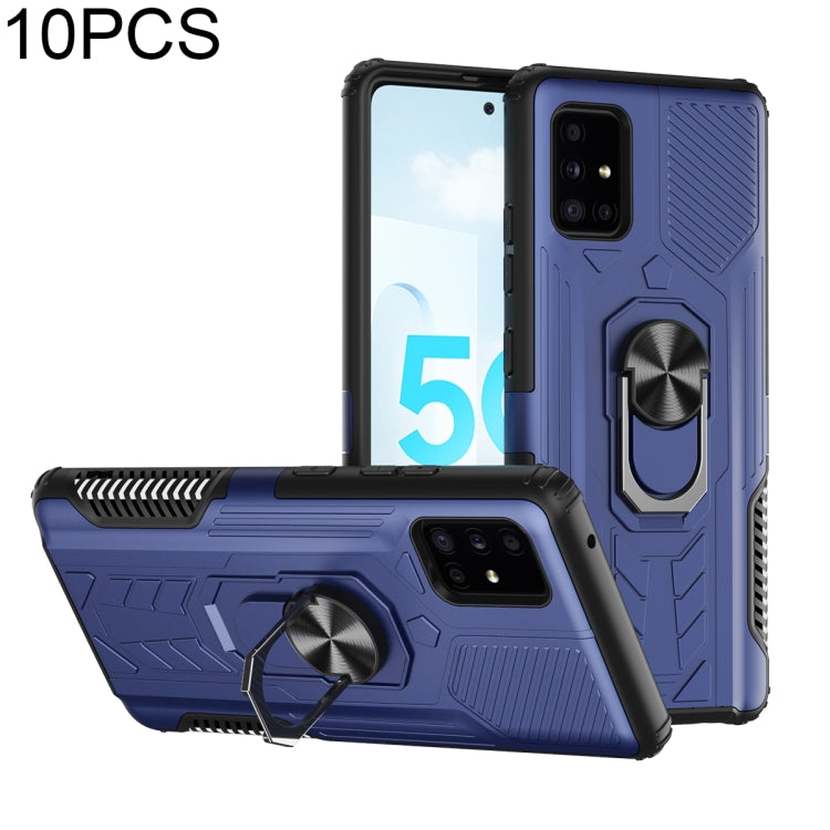 For Samsung Galaxy A51 5G 10 PCS Shield Armor PC+TPU Protective Case with 360 Degree Rotation Ring Holder