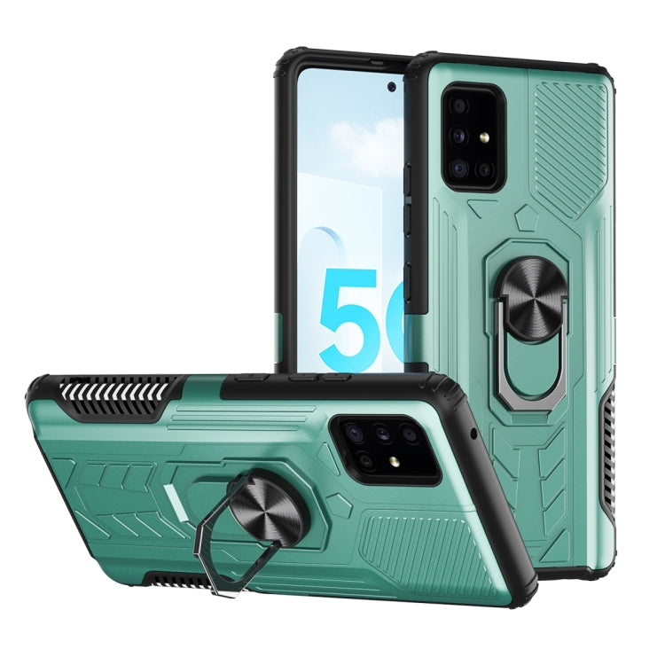 For Samsung Galaxy A51 5G 10 PCS Shield Armor PC+TPU Protective Case with 360 Degree Rotation Ring Holder