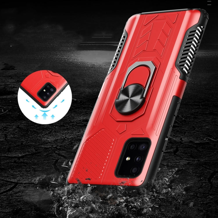 For Samsung Galaxy A51 5G 10 PCS Shield Armor PC+TPU Protective Case with 360 Degree Rotation Ring Holder