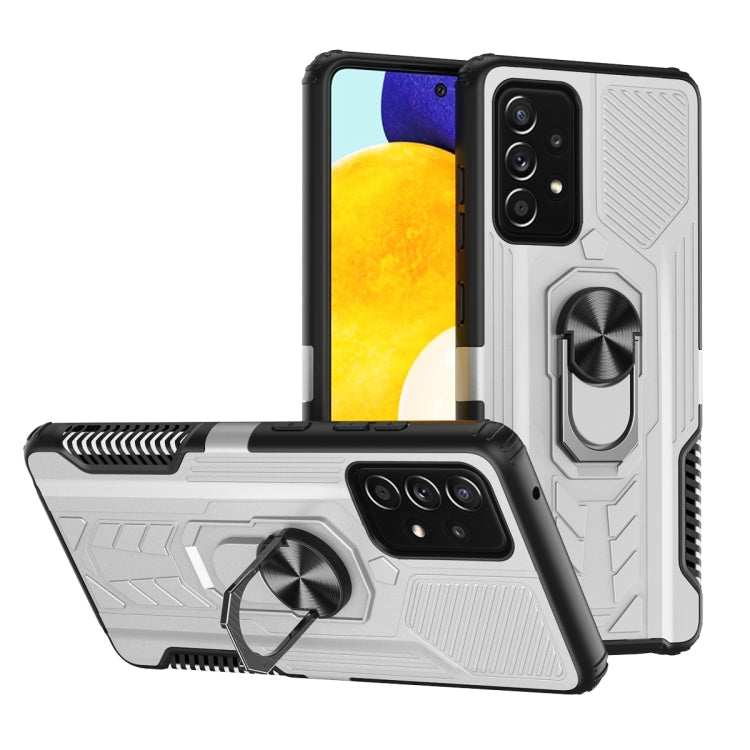 For Samsung Galaxy A52 5G / 4G 10 PCS Shield Armor PC+TPU Protective Case with 360 Degree Rotation Ring Holder