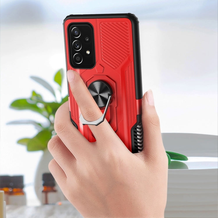 For Samsung Galaxy A52 5G / 4G 10 PCS Shield Armor PC+TPU Protective Case with 360 Degree Rotation Ring Holder