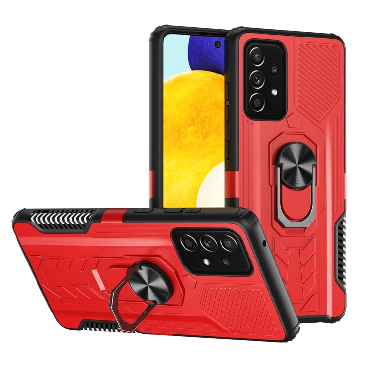For Samsung Galaxy A52 5G / 4G 10 PCS Shield Armor PC+TPU Protective Case with 360 Degree Rotation Ring Holder