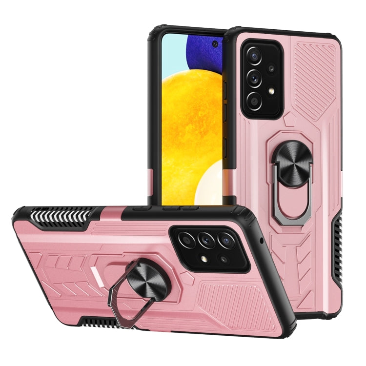 For Samsung Galaxy A52 5G / 4G 10 PCS Shield Armor PC+TPU Protective Case with 360 Degree Rotation Ring Holder