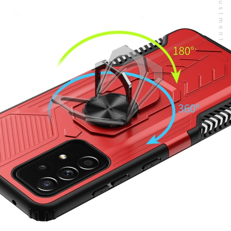 For Samsung Galaxy A52 5G / 4G 10 PCS Shield Armor PC+TPU Protective Case with 360 Degree Rotation Ring Holder